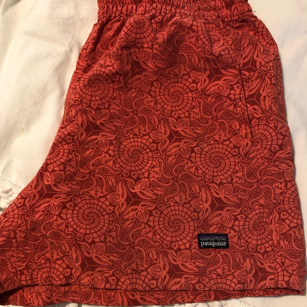 Patagonia Orange Flowered Baggies